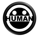 new human logo button black
