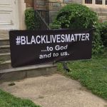 black lives matter banner at crib