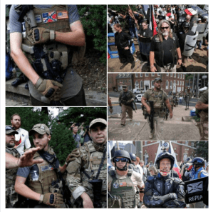 white racism with flags