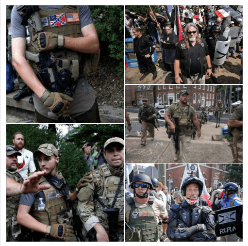 white racism with flags